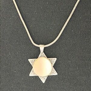 Sterling Silver Star Of David Unisex Pendant Necklace 925